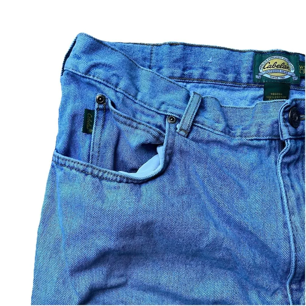 Cabela's Classic Relaxed Fit Straight Leg 5 Pocket Denim Jeans Pants Men's 36x36